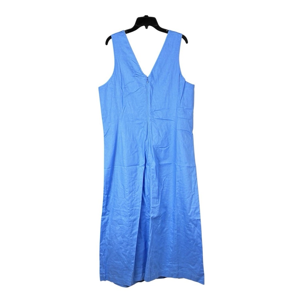 Banana Republic Women's Linen Maxi Dress Sz 18 Light Blue Resort Vacation Cruise - Picture 2 of 11